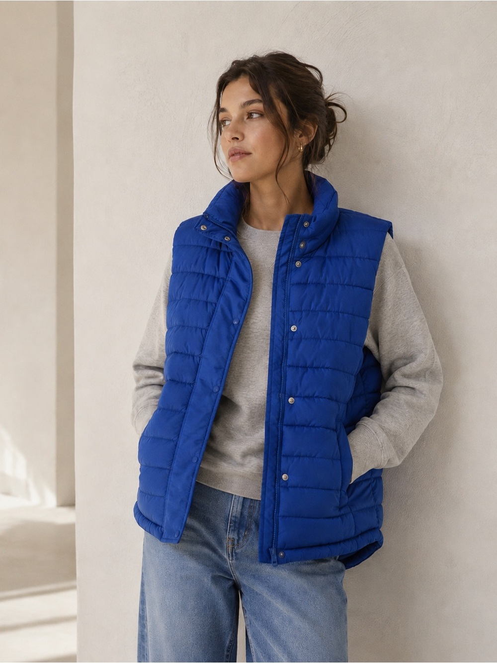 GAP Cobalt Blue Quilted Puffer Vest | Size Large
